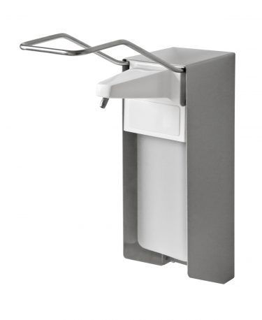 TEMDEX Desinfektionsmittel- & Seifen-Spender Edelstahl, 500 ml, langer Armhebel, Edelstahlpumpe