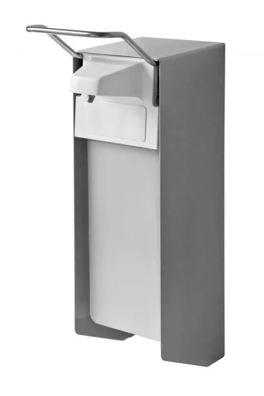 TEMDEX® Desinfektionsmittel- & Seifenspender 1000ml - kurzer Armhebel - Edelstahl, Kunststoff