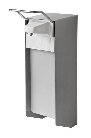TEMDEX Desinfektionsmittel- & Seifen-Spender Edelstahl, 1.000 ml,kurzer Armhebel,Edelstahlpumpe