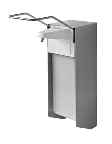 TEMDEX Desinfektionsmittel- & Seifen-Spender Edelstahl, 1.000 ml,langer Armhebel, Edelstahlpumpe