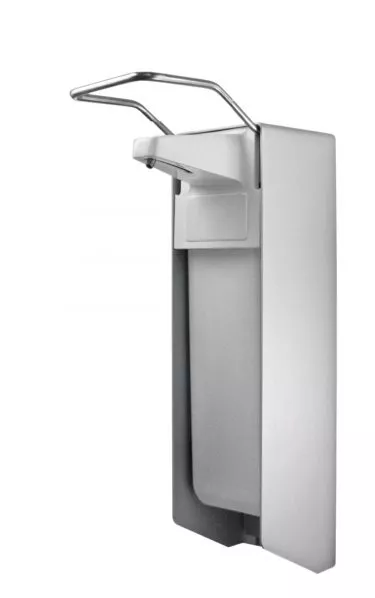 TEMDEX Desinfektionsmittel- & Seifen-Spender Aluminium, 500 ml, kurzer Armhebel, Kunststoffpumpe